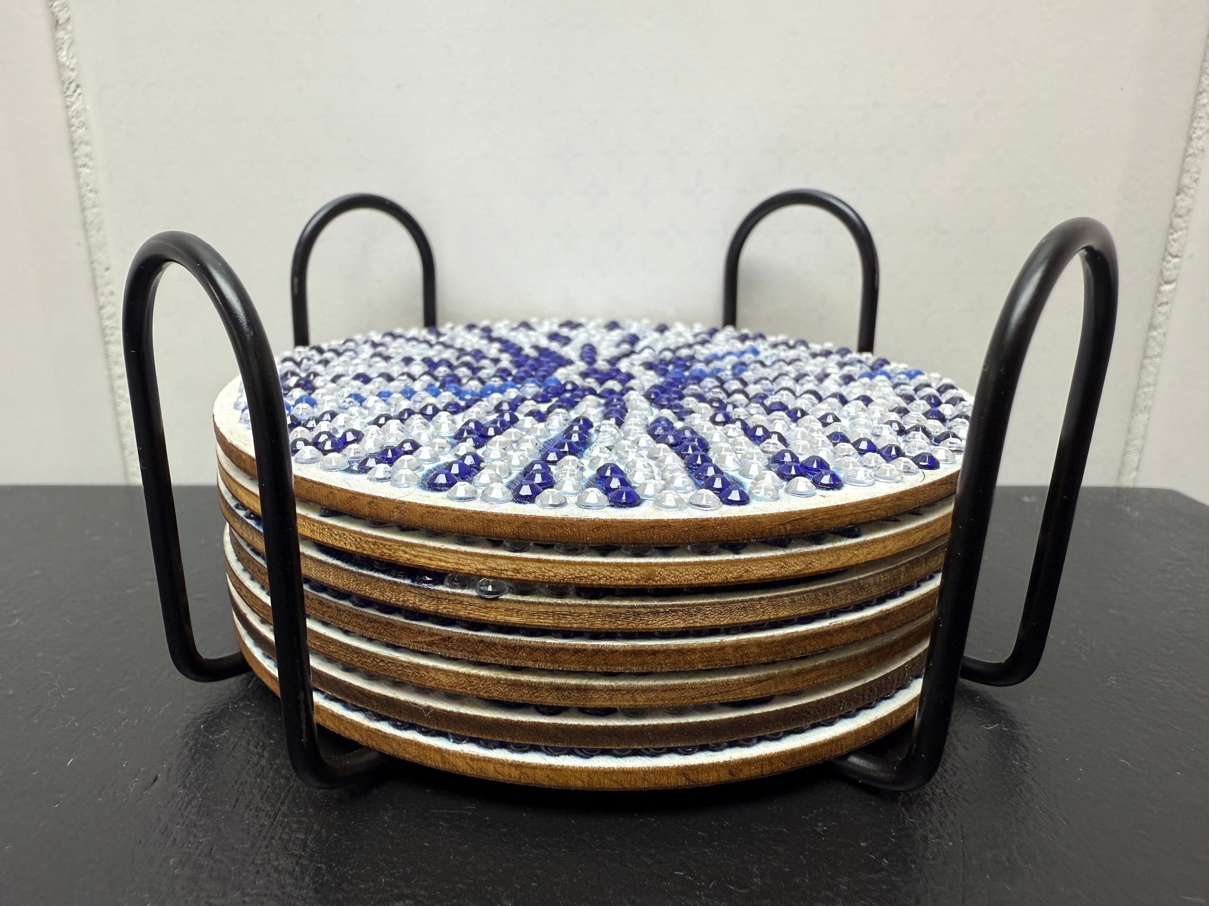 Handcrafted Diamond-Dotted Coaster Set