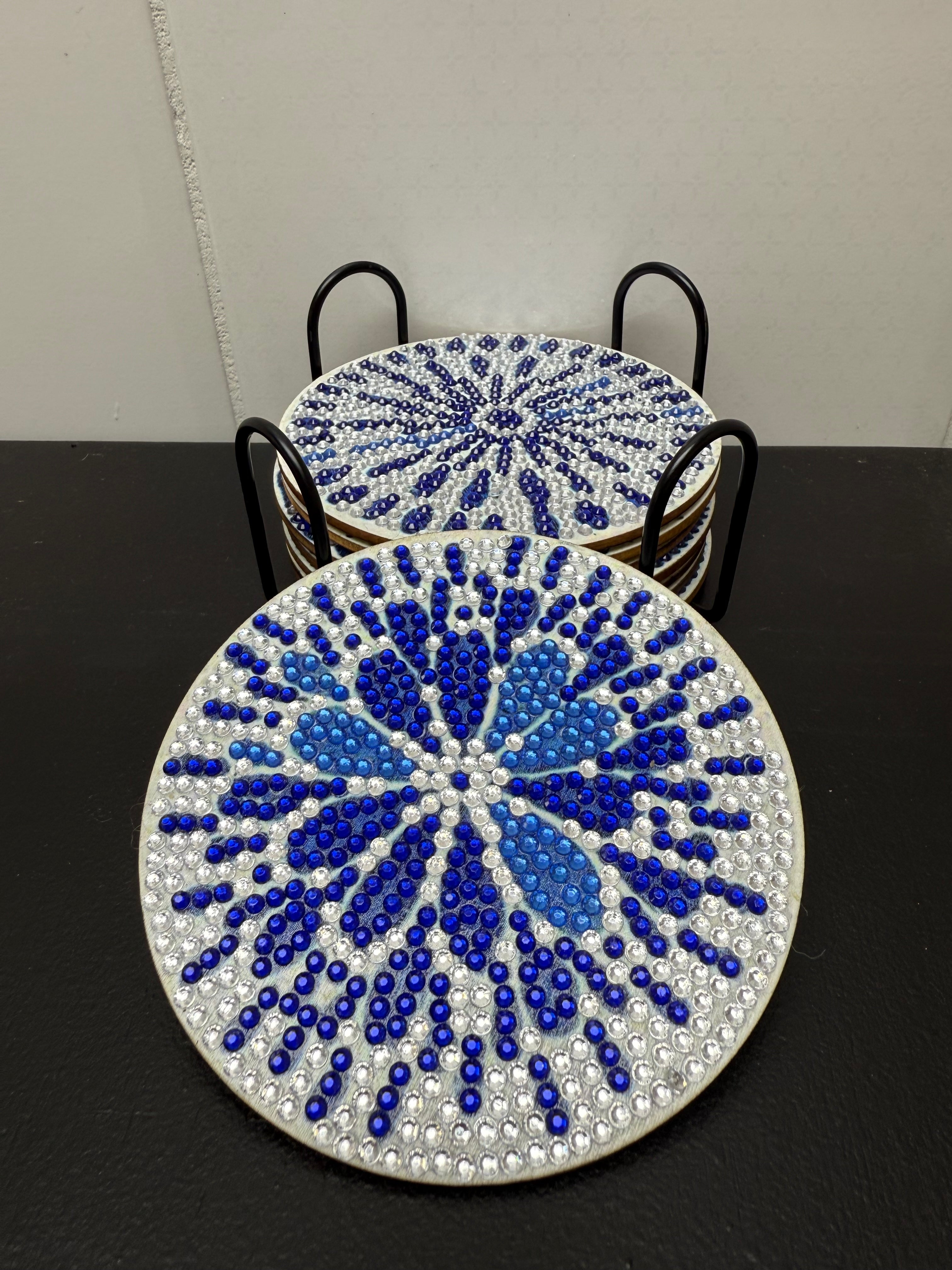 Handcrafted Diamond-Dotted Coaster Set