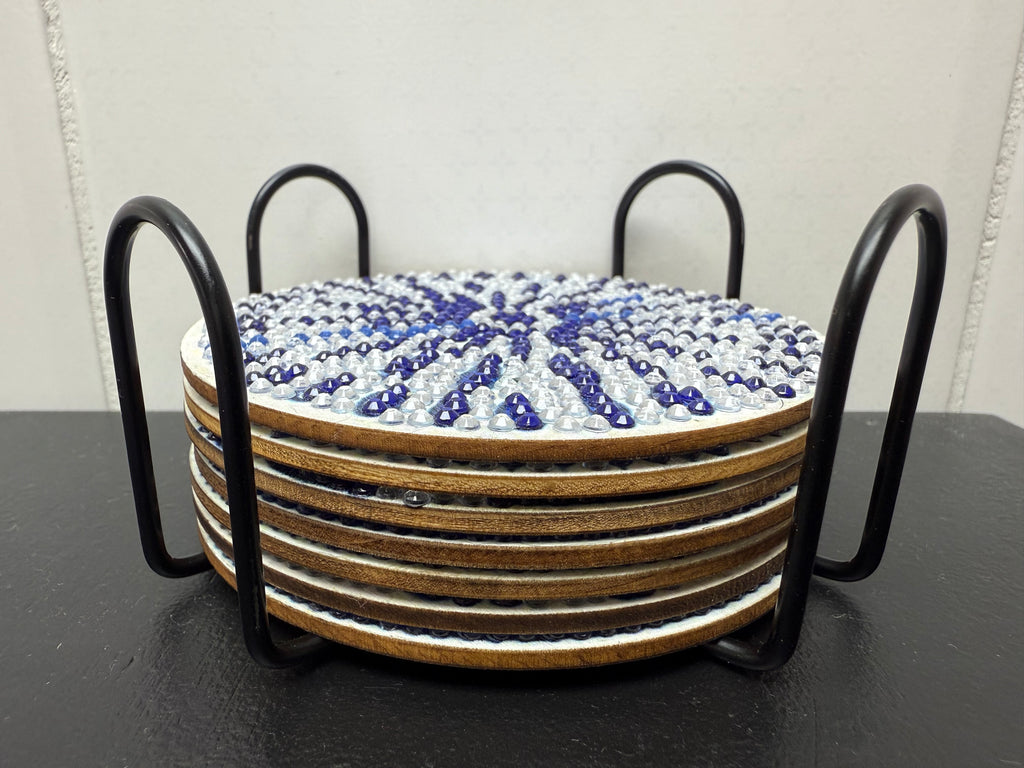 Handcrafted Diamond-Dotted Coaster Set